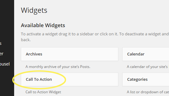Call To Action Widget