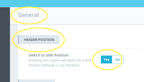 Header Side Position