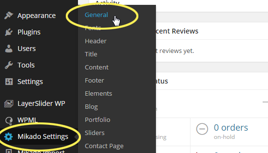 Mikado Settings > General